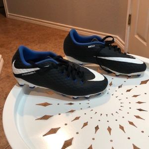 Blue and Black Nike youth soccer cleats Sz 5.5y